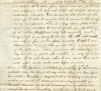 Letter from John Cheney to his wife, Mary, June 12-13, 1863