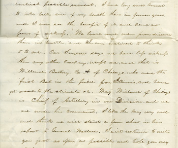 Letter from John Cheney to his wife