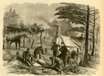 Illustration of soldiers' graveyard in a camp near Falmouth, Virginia. 