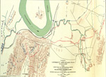 Map of the Battle of Lookout Mountain, Tennessee, November 24, 1863, showing Union and Confederate lines and Confederate defenses