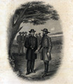 Major General Ulysses S. Grant and Lieutenant General John C. Pemberton discuss the terms of surrender.