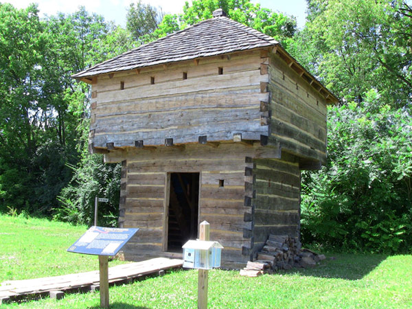 The blockhouse was a formidable defensive building. The thick timber walls could take a beating, and Soldiers inside had a commanding view of the battlefield.