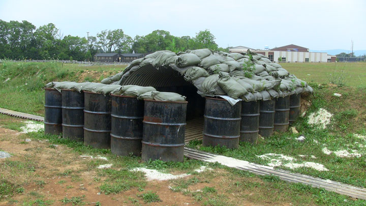 A simulation ammo storage bunker at the Army Heritage Trail